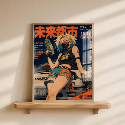 Affiche JDM Cyberpunk Girl | Tokyo Futuriste