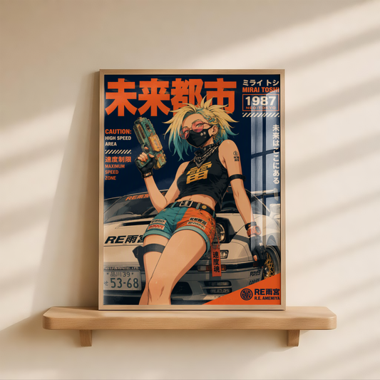 Affiche JDM Cyberpunk Girl | Tokyo Futuriste