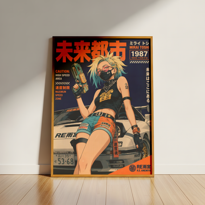 Affiche JDM Cyberpunk Girl | Tokyo Futuriste