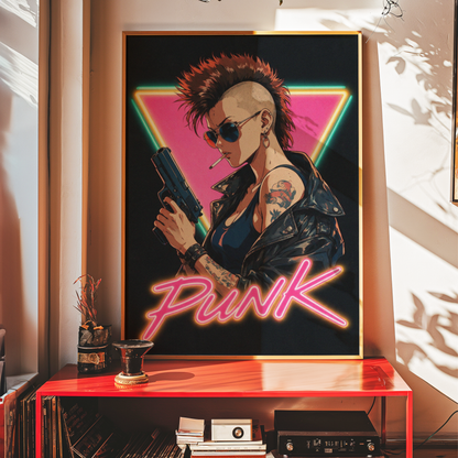 Affiche Cyberpunk Punk Girl | Neon Punk & Tokyo