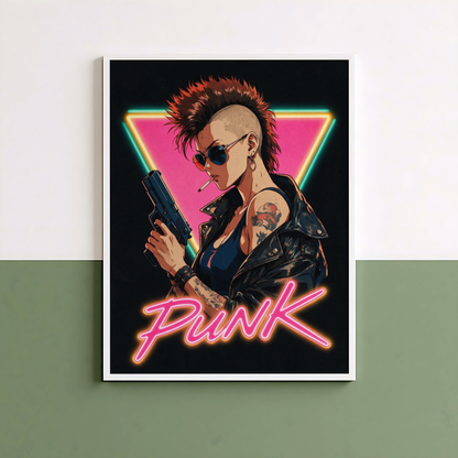 Affiche Cyberpunk Punk Girl | Neon Punk & Tokyo