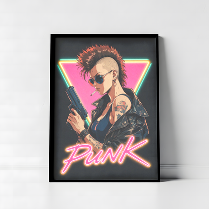 Affiche Cyberpunk Punk Girl | Neon Punk & Tokyo