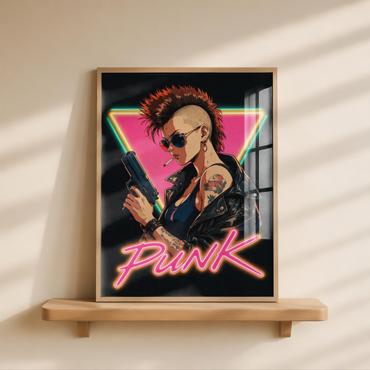 Affiche Cyberpunk Punk Girl | Neon Punk & Tokyo