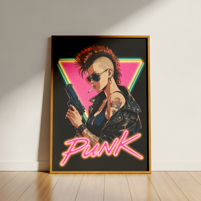 Affiche Cyberpunk Punk Girl | Neon Punk & Tokyo