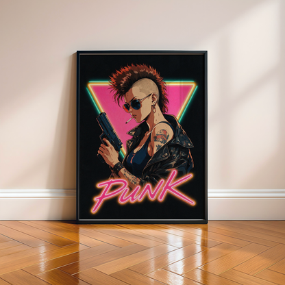 Affiche Cyberpunk Punk Girl | Neon Punk & Tokyo