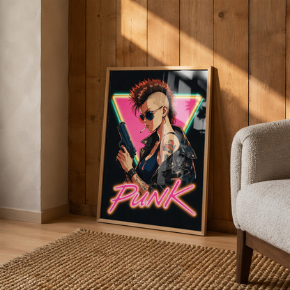Affiche Cyberpunk Punk Girl | Neon Punk & Tokyo
