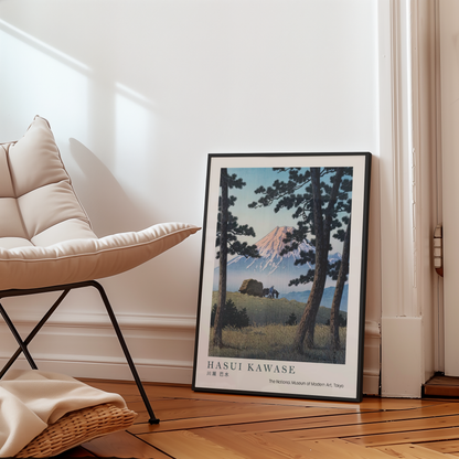 Hasui Kawase Japanese Woodblock Print, Mount Fuji Through Pine Trees, Vintage Japanese Landscape Art, Japan Travel Poster