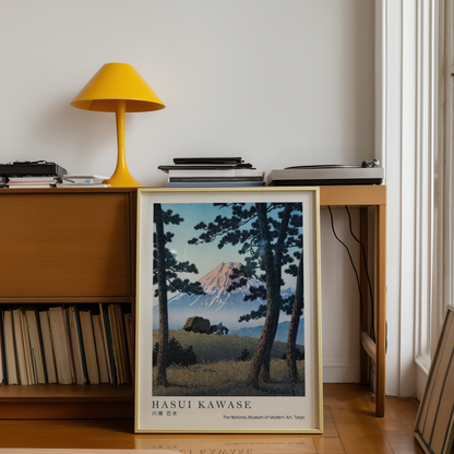 Hasui Kawase Japanese Woodblock Print, Mount Fuji Through Pine Trees, Vintage Japanese Landscape Art, Japan Travel Poster