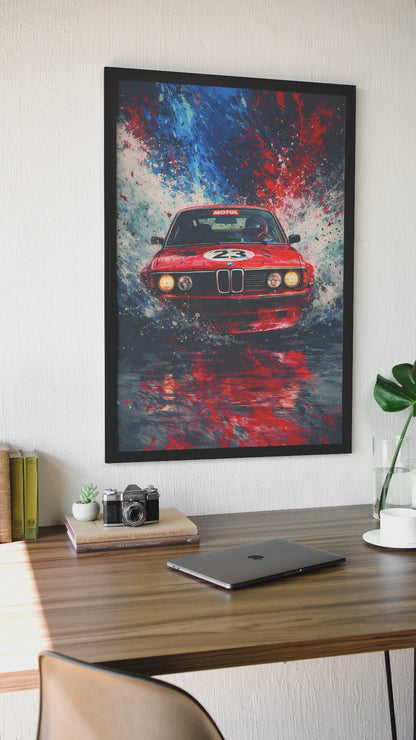 Affiche Automobile Art' Sport 3 Encadrée.